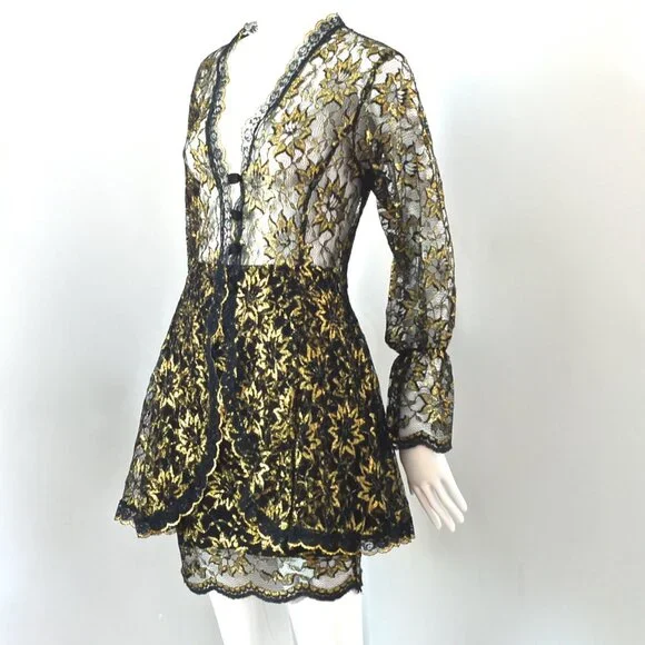 Gold Lame Skirt & Jacket - Picture 5 of 5